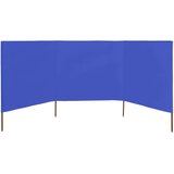  Vjetrobran s 3 panela od tkanine 400 x 160 cm azurno plavi | shoptok.hr
