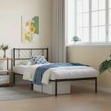 vidaXL Kovinski posteljni okvir z vzglavjem črn 100x200 cm | Shoptok.si