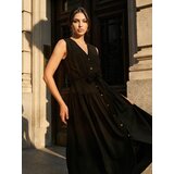 Sinsay Lepršava midi haljina s viskozom i primjesom lana | shoptok.hr