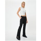 Koton Flare Leg Trousers Ribbed Legs with Slit Detail | ePonuda.com