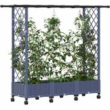  Povišeni krevet s mrežom i krovom Siva 164 x 40 x 127 cm PP | shoptok.hr