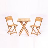 Hanah home Vrtni blagovaonski set od masivne bukve u prirodnoj boji za 2 osobe – | shoptok.hr