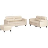  3-dijelni set sofa s jastucima bež tkanina od mikrovlakana | shoptok.hr
