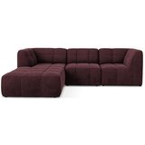 Makamii Bordo rdeča žametna kotna sedežna garnitura (levi kot/z ležalnikom) Aloha – | Shoptok.si