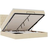  Otomanski krevet s madracem i LED krem 180x200cm od tkanine | shoptok.hr