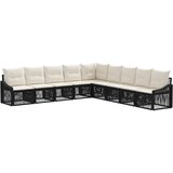 vidaXL Vrtna sedežna garnitura 9 pcs Črna poli ratan, (5000270927) | Shoptok.si