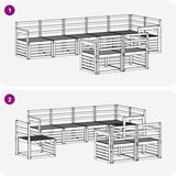  Set vanjskih sofa 8 pcs Bijela 306 x 128,5 x 73 cm | shoptok.hr
