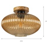 PLAFONSKA svetiljka MILOU WOOD 1xE27/15W/230V hrast/dimljeno bež prečnik 29 cm | Eponuda.com