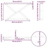  Noge za stolić za kavu 2 kom bijele 70x(42-43 3) cm čelik | shoptok.hr