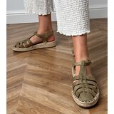 D/CEO Green suede-like gladiator espadrille sandals Talejda | Shoptok.si