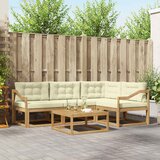  Set vanjskih sofa 5 kom. Bijela i krem Poliester | shoptok.hr