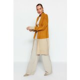 Trendyol Mustard Shawl Collar Knitwear Cardigan Cene