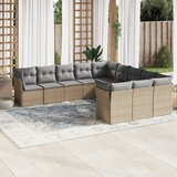 vidaXL 11-dijelni set vrtnih sofa od poliratana s jastucima bež | shoptok.hr