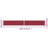 vidaXL Zložljiva stranska tenda rdeča 160x1200 cm | Shoptok.si
