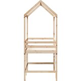  Krevet na kat s ljestvama i krovom 80x200 cm od borovine | shoptok.hr