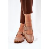 Laura Messi Leather Women's Shoes With Buckle 2980 Dark Beige | ePonuda.com