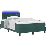  LED Box Spring Krevet Tamnozelena 120 x 200 cm Baršun | shoptok.hr