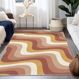Mila Home Oker rumena/prašno rožnata pralna preproga 80x150 cm Creamy Strawberry Swirl – | Shoptok.si