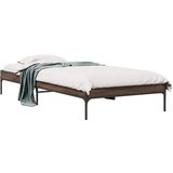 Furnova Posteljni okvir rjav hrast 75x190 cm inženirski les in kovina, (21943056) | Shoptok.si