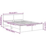 vidaXL Konstrukcija postelje z LED lučmi Črna Orehovina 150 x 200 cm | Shoptok.si