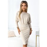 Numoco Ribbed dress with cuffs on the sleeves | ePonuda.com