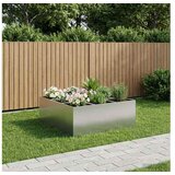 vidaXL Vrtna saksija Srebrna 100 x 100 x 50 cm Pocinčani čelik - Pocinčani čelik 100 x 100 x 50 cm | shoptok.hr