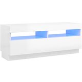 Maison Chic TV omarica - TV stojalo - Televizijska omarica z LED lučkami visok sijaj bela 100x35x40 cm, (21698658) Cene