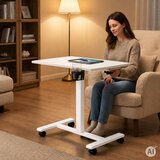  Mobilni stol 70x48 cm, stol za prijenosno računalo, podesiva visina 71,5-112 cm, bijela, ModernHome | shoptok.hr