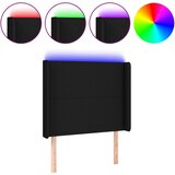 Maison Chic LED Posteljno vzglavje - Vzglavna omarica - Nočna omarica črno 83x16x118/128 cm blago, (21709748) | Shoptok.si