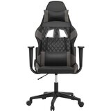  Masažna igraća stolica crno-siva od umjetne kože - Crna i siva 1 Bez naslona za noge | shoptok.hr