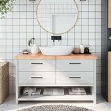  Kupaonska radna ploča svjetlosmeđa 140x50x6 cm tretirano drvo | shoptok.hr