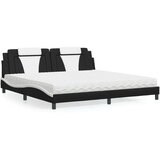  Krevet s madracem crno-bijeli 200 x 200 cm od umjetne kože | shoptok.hr