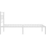  Metalni okvir krevet bez madraca s uzglavljem bijeli 75x190 cm | shoptok.hr