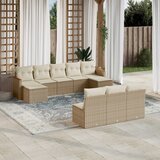  10-dijelni set vrtnih sofa s jastucima bež od poliratana | shoptok.hr
