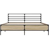  Okvir za krevet boja hrasta 160x200 cm konstruiran drvo i metal | shoptok.hr