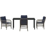  Vrtni set za objed s jastukom 5 pcs Siva i crna Ratan | shoptok.hr