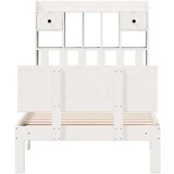 vidaXL Knjižna postelja brez vzmetnice bela 75x190 cm trdna borovina | Shoptok.si