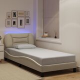  Okvir kreveta s LED-om bez madraca Hvar krem 90 x 200 cm od tkanine | Eponuda.com