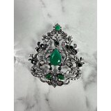 Kesi Brooch XZ459-191 silver + green | shoptok.hr