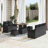  Sjedeća garnitura za vrt 8 kom. 7-Broj sjedala Crna 90 x 55 x 71 cm | shoptok.hr