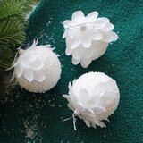 Novogodišnji ukras Snezni plodovi set 3kom beli