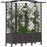  Povišeni krevet s mrežom i krovom Smeđa 163 x 40 x 144 cm PP | shoptok.hr