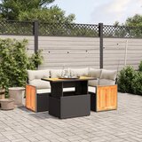 vidaXL 5-dijelna vrtna garnitura od poliratana s jastucima crna | shoptok.hr