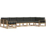  Set vanjskih sofa 7 kom. Bijela i antracit Smeđa 404 x 168,5 x 73 cm | shoptok.hr