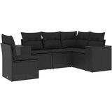  The Living Store Vrtna sedežna garnitura 5-delna z blazinami črn poli ratan - Vrtna Sedežna Garniture, (21462714) | Shoptok.si
