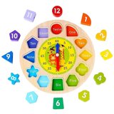  Drveni edukativni sat za razvrstavanje, učenje brojeva, oblika, boja | shoptok.hr