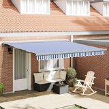 vidaXL Avtomatska retraktibilna tenda modro in belo 350x250 cm Cene