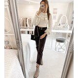 Gemre Dark brown trousers with a belt Pelchat | Shoptok.si