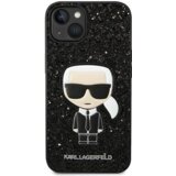 Karl Lagerfeld KLHCP14MGFKPK za iphone 14 plus črn ovitek z belščicami - glitter flakes karl full body icon | Shoptok.si