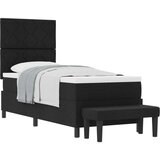 vidaXL Box Spring krevet s madracem i klupicom crni 80x200 cm tkanina | shoptok.hr
